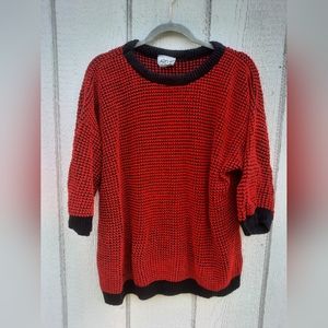 Vintage Adele Knitwear Red and Black Sweater Size 12